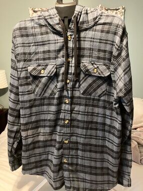 Open Trails Hooded Flannel Shirt Jacket